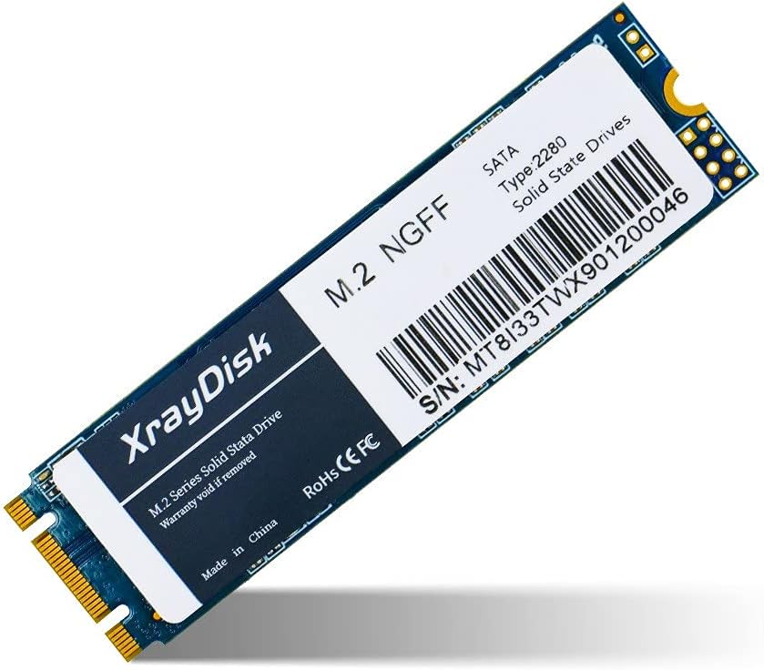 XrayDisk 1TB SSD with SLC Cache 3D NAND TLC M.2 2280 SATA III 6Gb/s Internal Solid State Drive SSD (Read/Write Speed up to 530/480 MB/s) 1000GB
