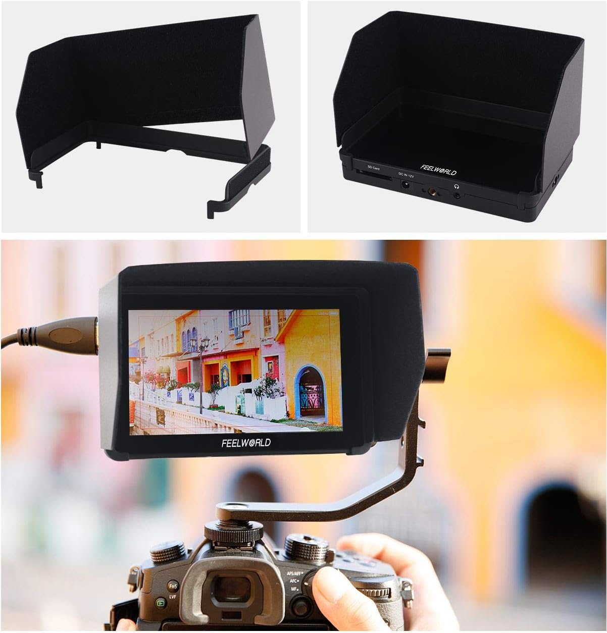 Feelworld F6 Plus 5.5 Inch 3D LUT Touch Screen 4K HDMI Field Monitor with Histogram, Peaking, Embedded Audio, Exposure, False Color, Zoom