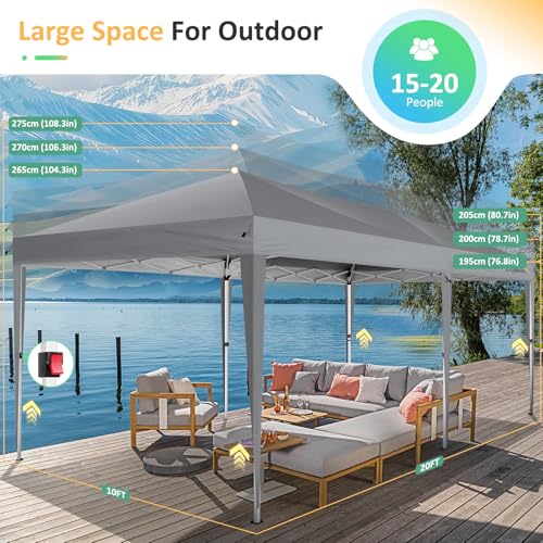 COBIZI 10x10 Pop up Canopy Tent Protable Canopy Tent with 4 Sidewalls Waterproof Commercial Instant Shelter for Parties, Wedding