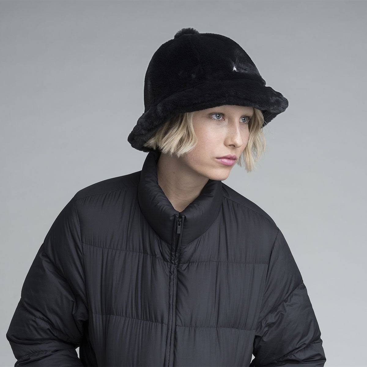 Kangol Faux Fur Casual Bucket Hat, Adult, Size: L, Black