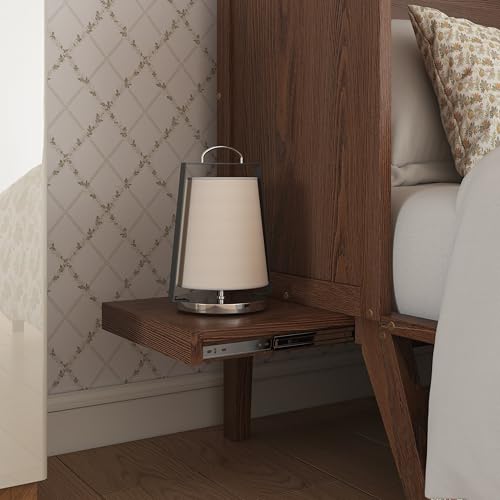 KEIKI Queen Size Cabinet Murphy Bed with Charging Station and Drawer, Multiple Storage Foldable Hideaway Wall Murphy Bed Frame with Solid Slat