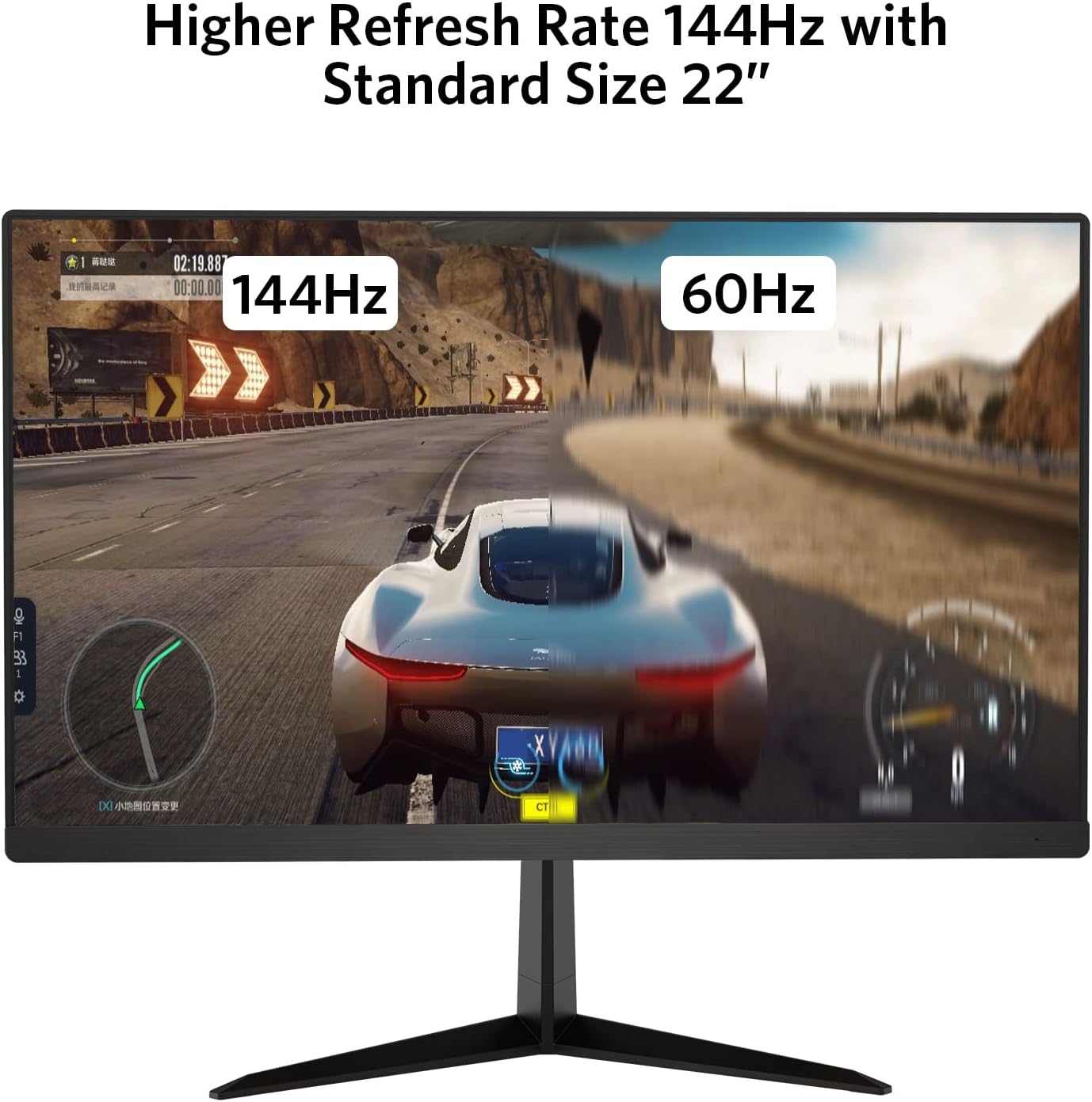 Fiodio 22” 144Hz 1920 x 1080p Full HD Flat Computer Monitor with HDMI Display Ports, Adjustable Tilt