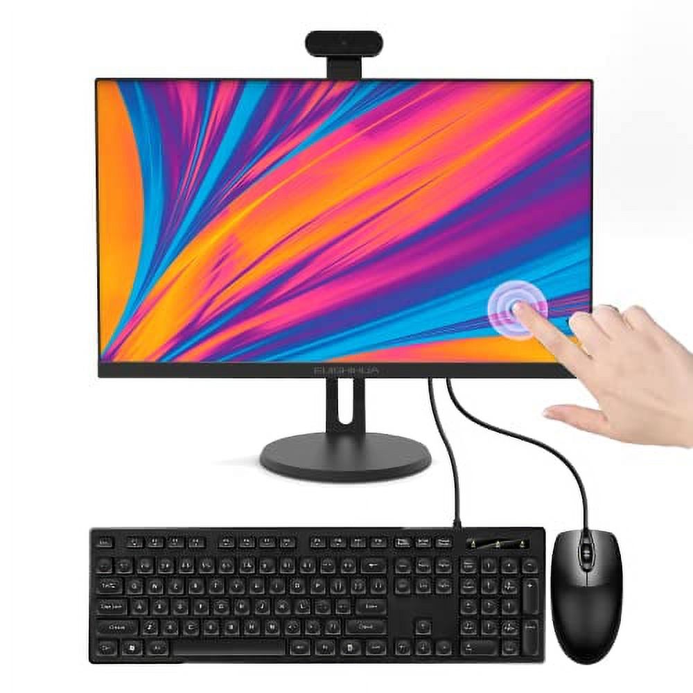 24” All in One Computer Touchscreen, Intel i7 Quad-Core Desktop Computer with Camera, 8G Ram 512G SSD IPS HD Display
