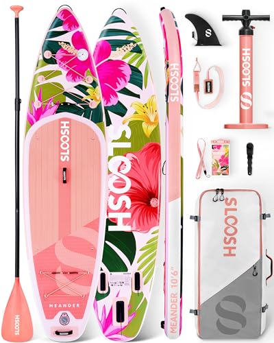 SLOOSH Inflatable Stand Up Paddle Board, 10'6" Inflatable Paddle Boards with Premium Accessories, Non-Slip EVA Deck, Ultra-Light Carry Bag Pump