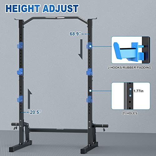 BEKING Power Rack Squat Rack Cage with Pull Up Bar,Adjustable Power Cage Exercise Squat Stand with Barbell Rack Weight Plate Storage