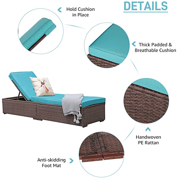 Patiorama Patio Chaise Lounge Chair, Sun Lounger