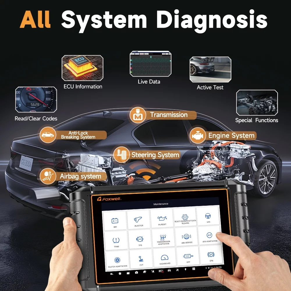 FOXWELL NT909 Bluetooth Automotive Bi-directional Diagnostic Scan Tool All System OBD2 Scanner 30+ Reset Functions ECU Coding Automotive Diagnostic