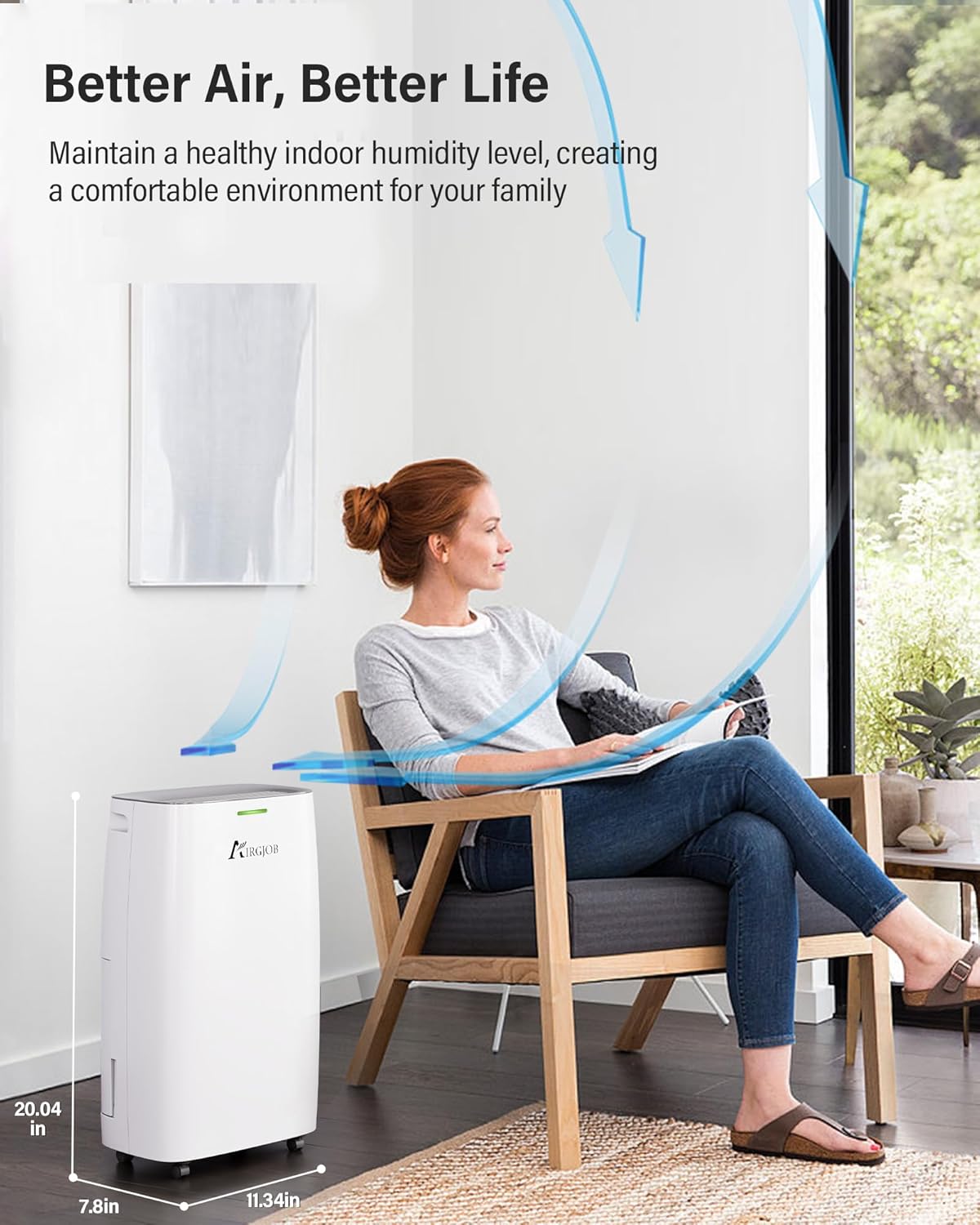 32-Pint Dehumidifier for Basement and Large Room - 2000 Sq. Ft, Quiet Dehumidifier for Large Capacity Room Home Bathroom Basements
