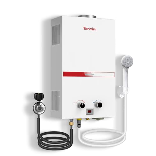Propane Water Heater Tankless, 10L Portable Water Heater, 2.6GPM Portable Hot Water Heaters with Multi-Protection