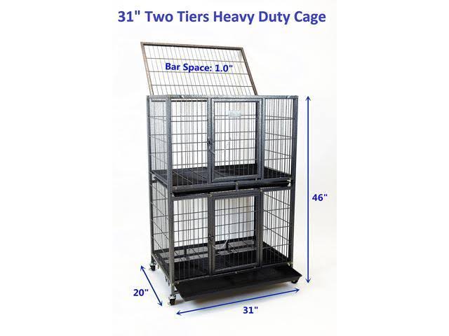 Homey Pet New 31x22 Pet Crate and Durable Plastic Black Tray (Cage)
