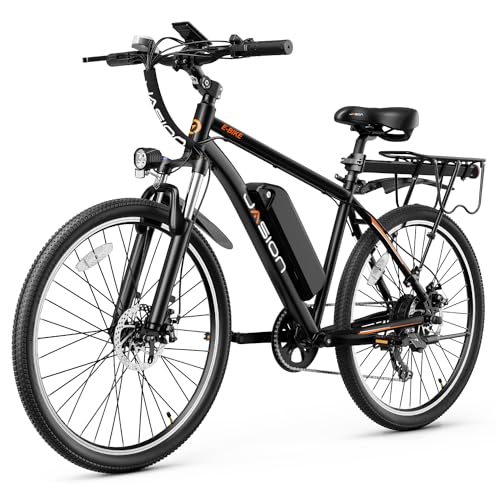Jasion EB5 Electric Bike for Adults with Peak 500W Brushless Motor, 40Miles 20MPH Commuting Electric Mountain Bike with 360Wh Removable Battery