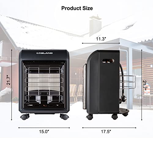 Gasland MHA18BN Propane Radiant heater, 18,000 BTU Warm Area up to 450 sq. ft, Portable LP Gas Heater for Garages, Workshops and Construction Sites