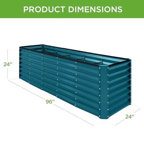 Best Choice Products 8x4x2ft Outdoor Metal Raised Garden Bed, Deep Root Planter Box for Vegetables, Flowers, Herbs
