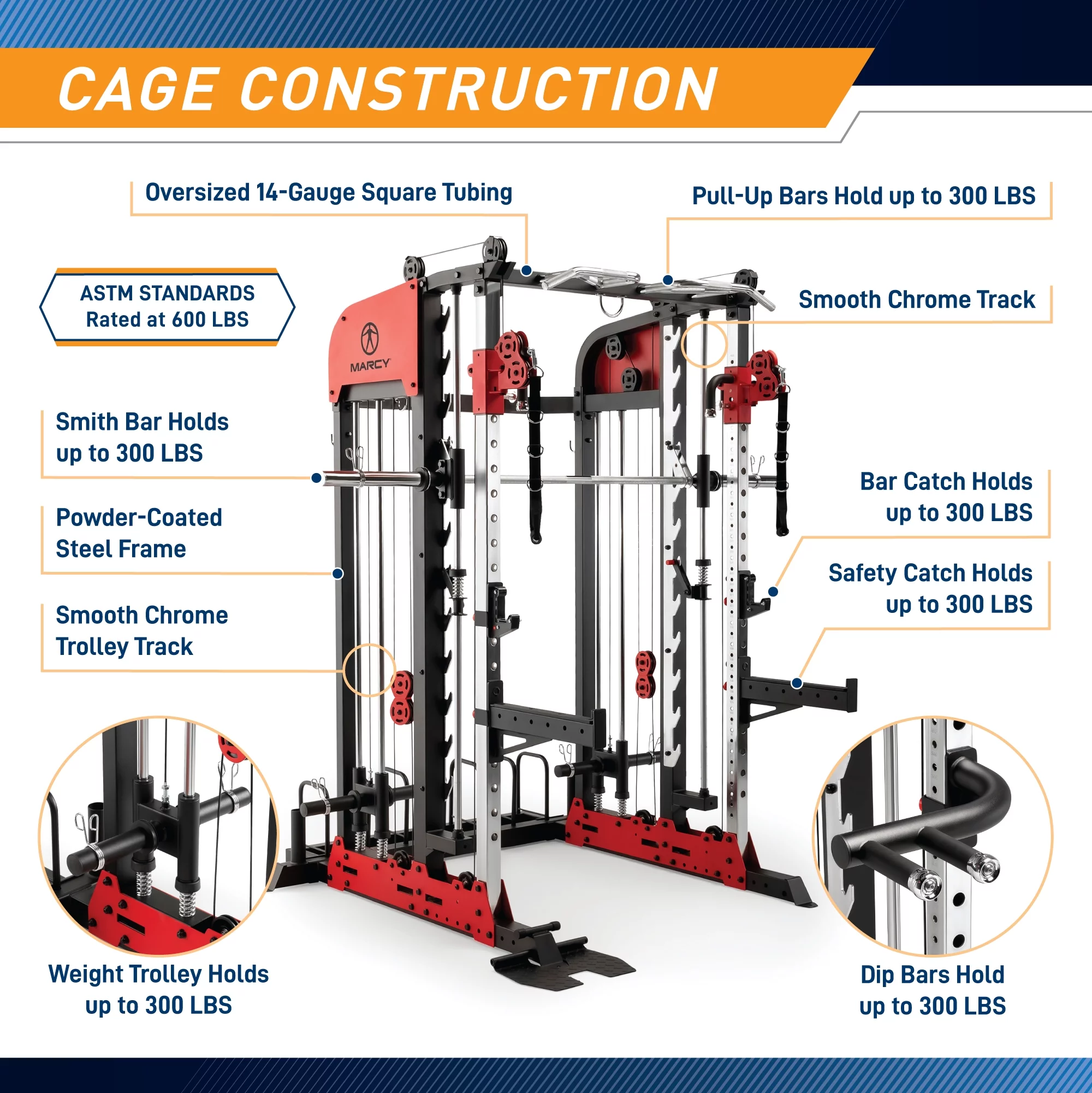Marcy Pro Deluxe Smith Cage Home Gym System SM-7553
