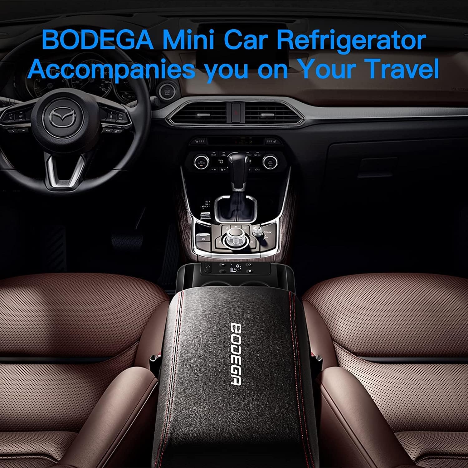 BODEGA 12 Volt Car Refrigerator, Portable Freezer, Car Fridge APP Control, 16 Quart 5℉-68℉ Mini Car Refrigerator Cooler
