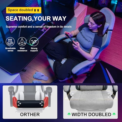 GTPLAYER Gaming Chair, Computer Office Chair with Pocket Spring Cushion, Linkage Armrests and Footrest