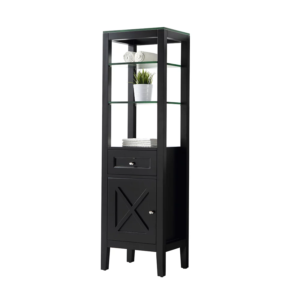 Ove Decors High End 18 in W x 14 in D Bathroom Linen Cabinet, Espresso