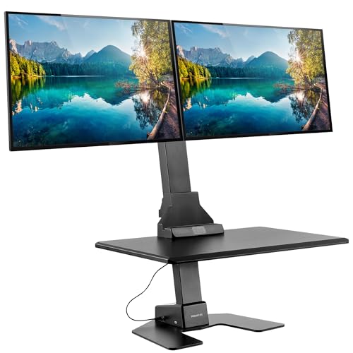 Mount-It! Electric Standing Desk Converter - Motorized Sit-Stand Desk Riser with Monitor Mount