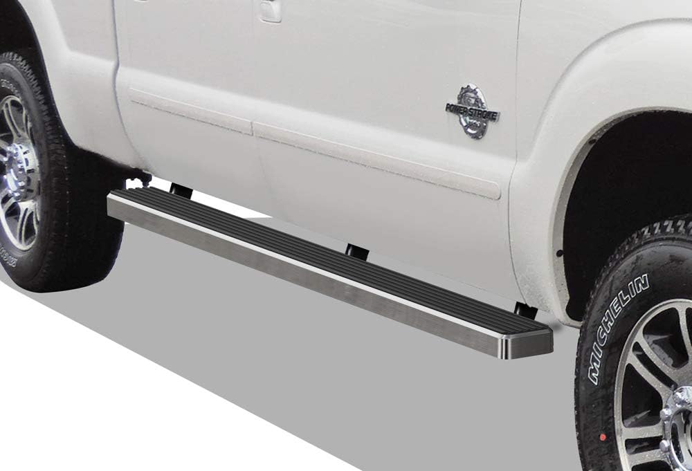 APS iBoard 6-inch Aluminum (Polished Flat Style) Running Boards Nerf Bars Side Steps Step Rails Compatible with Ford F250 F350 Super Duty 1999-2016