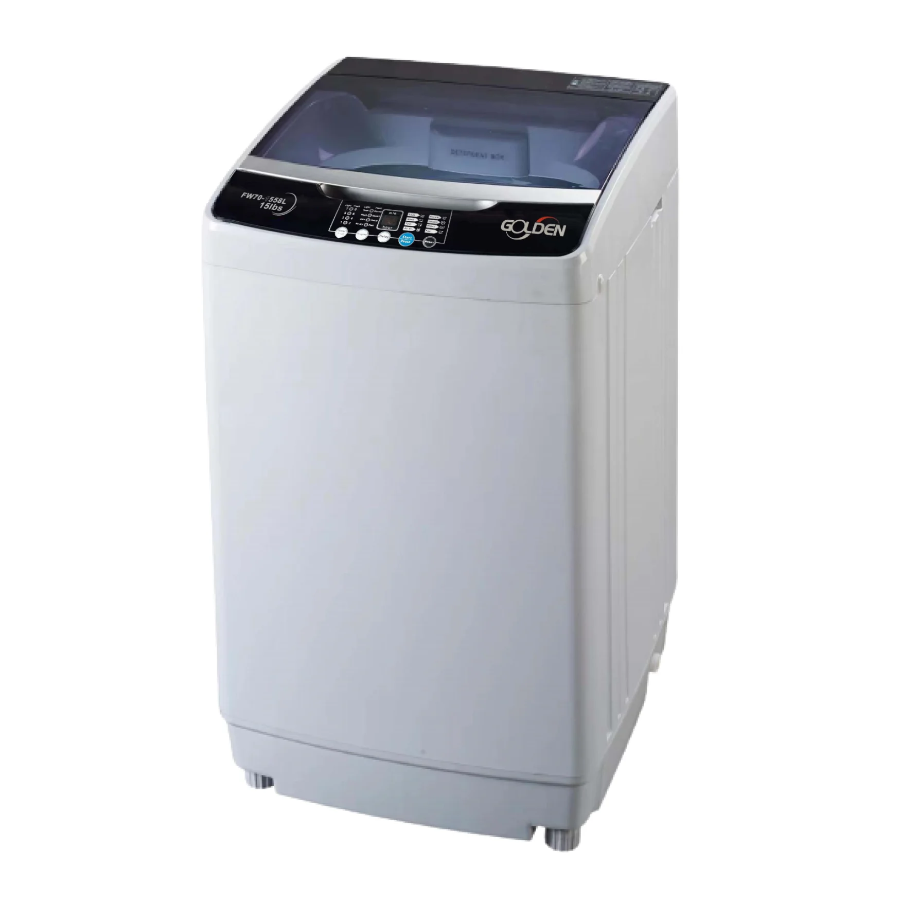 GOLDEN 15.4 LB/1.9 Cu Ft Portable Washer Top load with LED Display and Faucet Adapter, Fully Automatic Washing Machine with Timed Settings