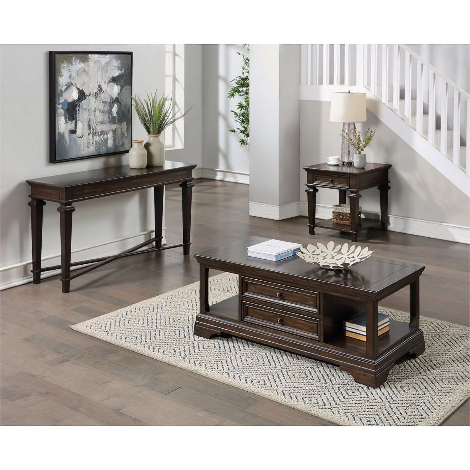 Pemberly Row Traditional Wooden Lift Top Coffee Table in Espresso