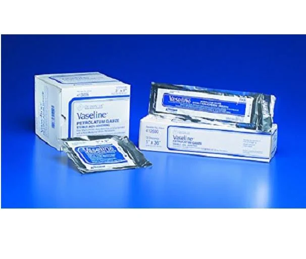 Impregnated Dressing Vaseline 3 x 9 inch Mesh Gauze White Petrolatum Sterile (200/ca)