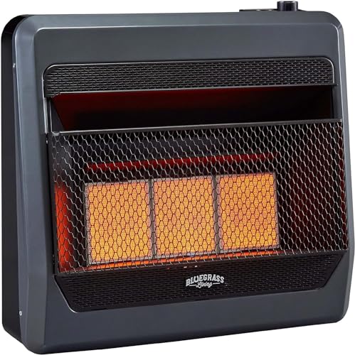B20TNIR-BB Ventless Natural Gas Infrared Space Heater with Thermostat Control for Home & Office, 20000 BTU, Heats Up to 950 Sq. Ft.