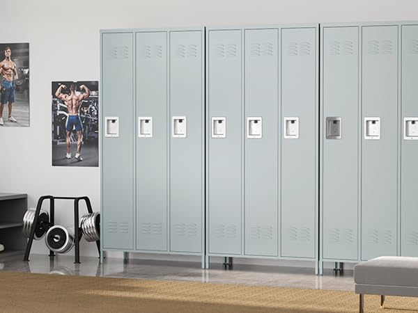 72" Metal Locker for Employees 3 Doors Blue Steel Storage Locker for Office, School, Gym - Metal Storage Cabinets for Home, Office, Gym, School