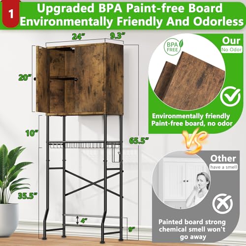 Over The Toilet Storage Cabinet - 2-Door Design Bathroom Organizers Shelf