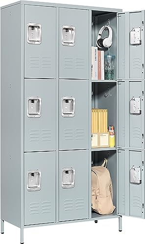 72" Metal Locker for Employees 3 Doors Blue Steel Storage Locker for Office, School, Gym - Metal Storage Cabinets for Home, Office, Gym, School