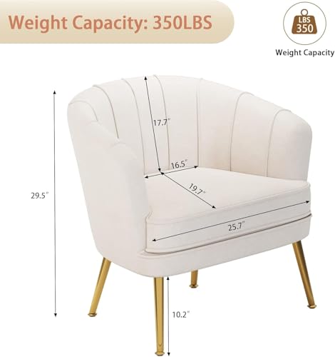 Andeworld Velvet Accent Chair, Upholstered Modern Single Sofa Side Chair