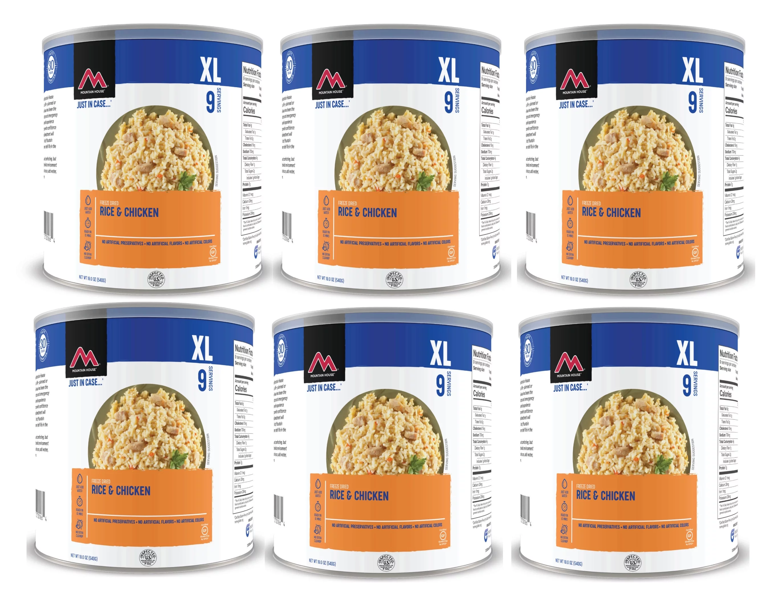 (6 Cans) Mountain House Rice & Chicken #10 Can Emergency Survival Food for Camping & Hiking ✅