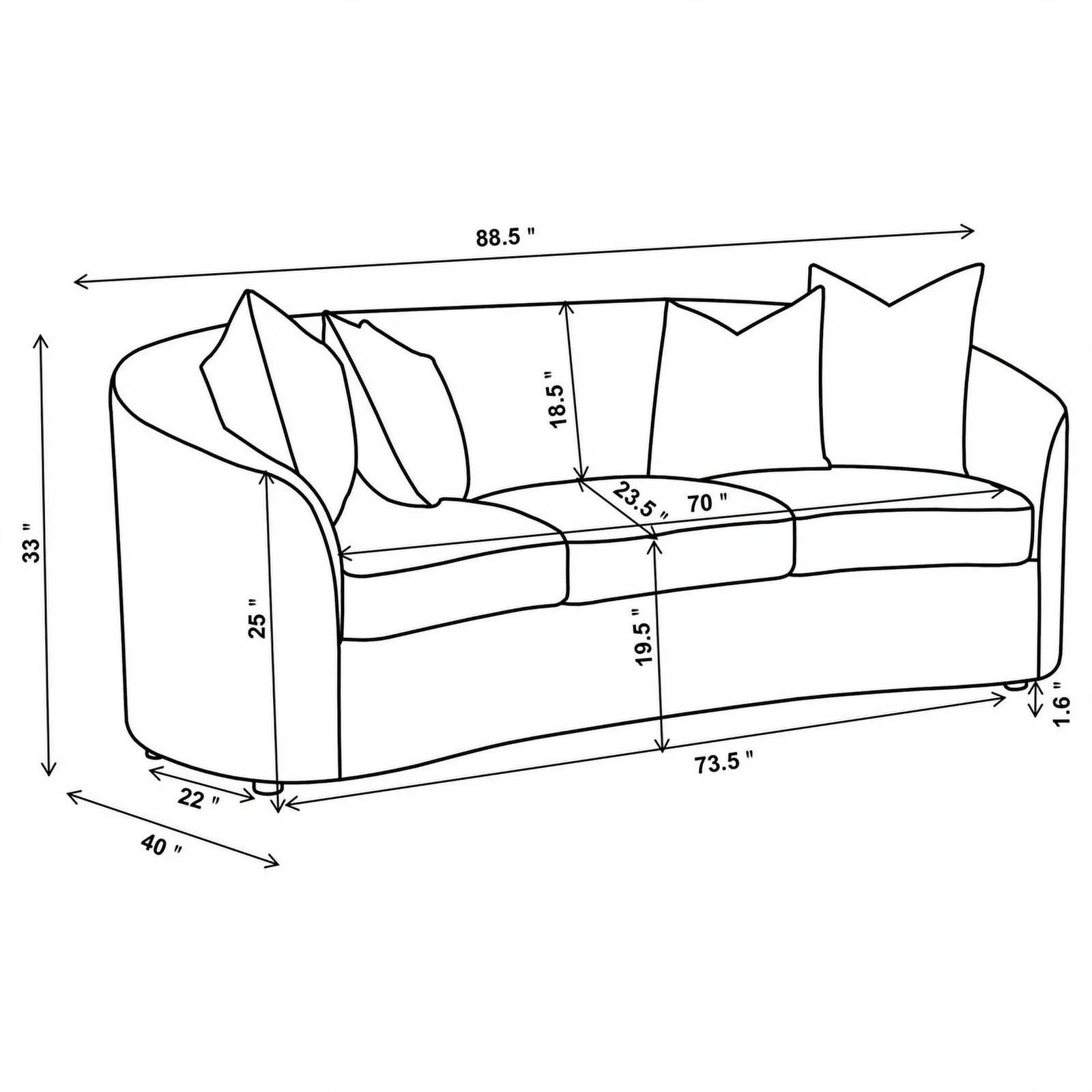 Coaster Rainn 2-piece Modern Fabric Upholstered Tight Back Living Room Set Latte
