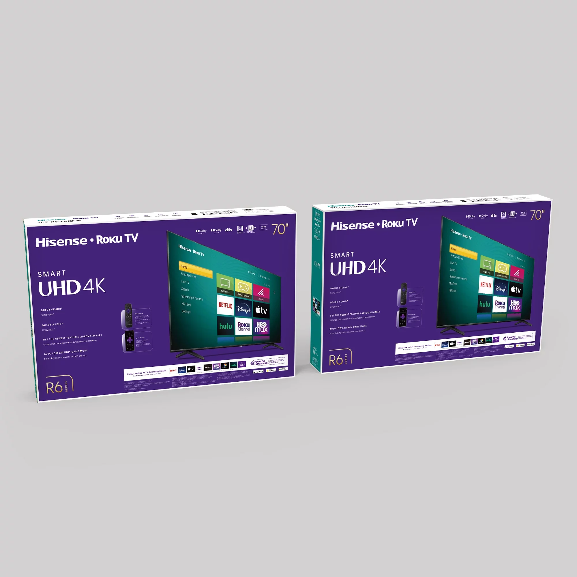 Hisense 70" Class 4K UHD LED LCD Roku Smart TV HDR R6 Series 70R6E4