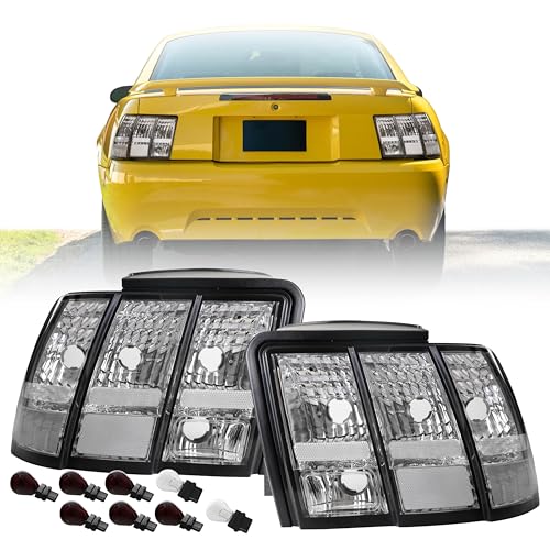 USR 96-04 Mustang V6/GT Plug and Play Tail Light Wire Harness for Sequential Signal + Total of 8 Cabnus LED Bulbs for Red Brake + White Reverse (Left