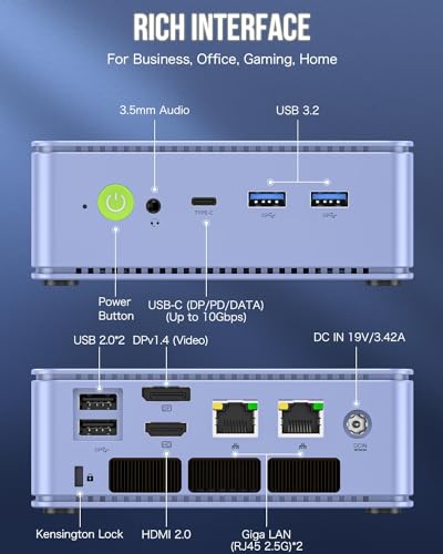 GMKtec M5 Plus Gaming Mini PC Ryzen 7 5825U (Upgraded 7430U/ 5700U), 32GB RAM 1TB SSD Dual NIC LAN 2.5GbE Desktop Computers Office Home