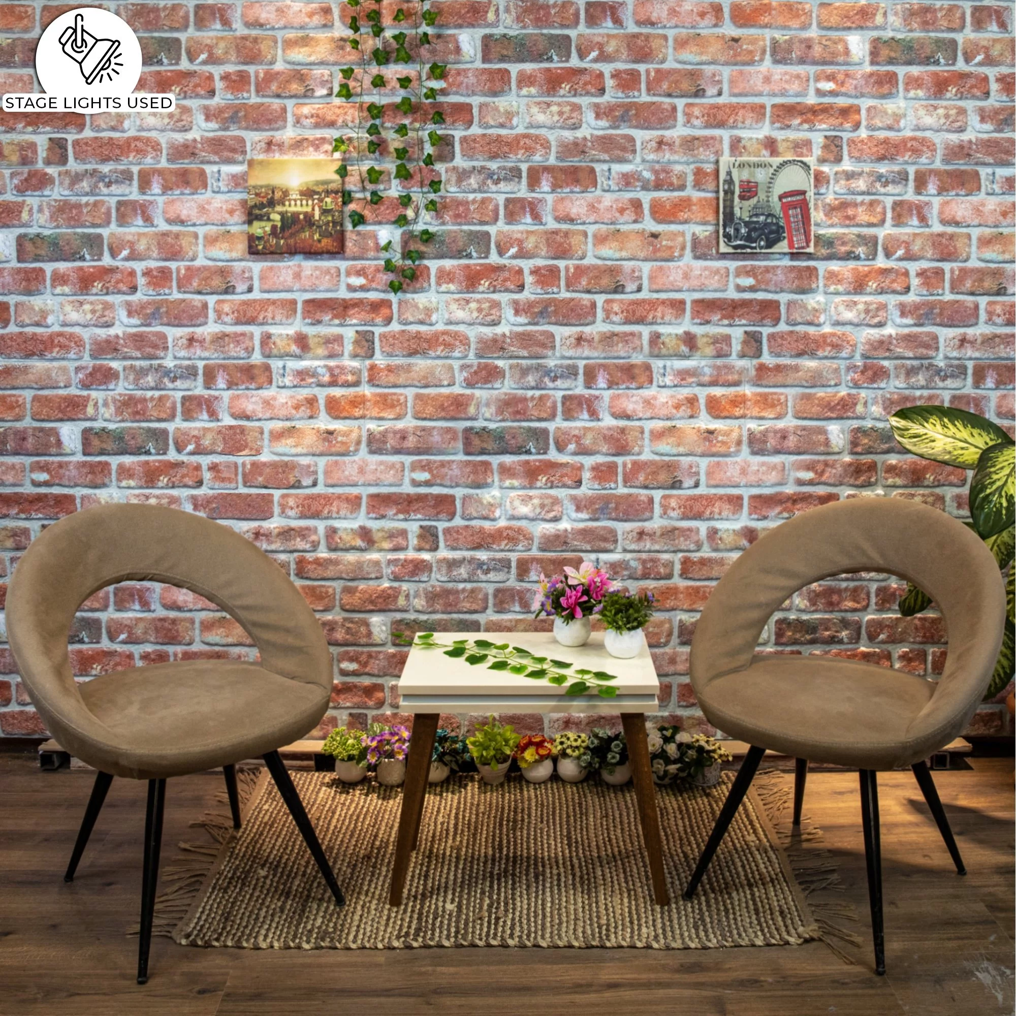 Dundee Deco 3D Wall Panels Brick Effect - Cladding, Red Brown Stone Look Wall Paneling, Styrofoam Facing for Living room, Kitchen, Bathroom, Balcony