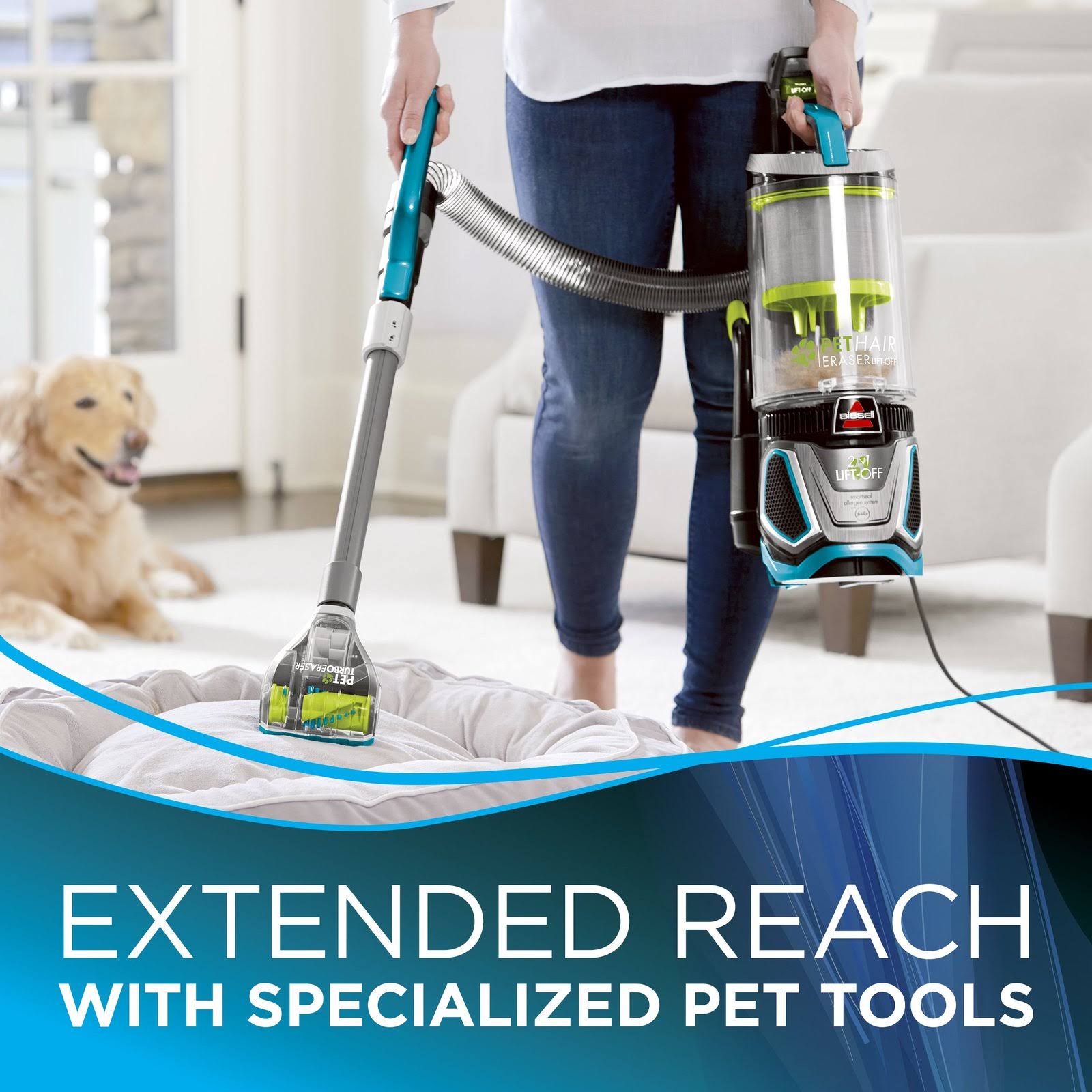 Bissell Pet Hair Eraser Lift Off Bagless Upright Vacuum Blue