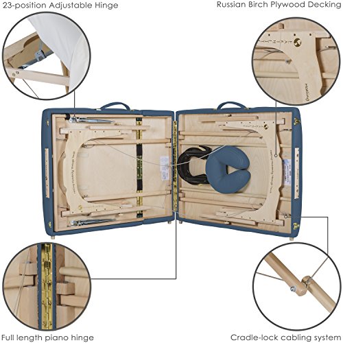 EARTHLITE Portable Massage Table Package AVALON – Reiki Endplate, Premium Flex-Rest Face Cradle & Strata Cushion, Carry Case (30”x73”)
