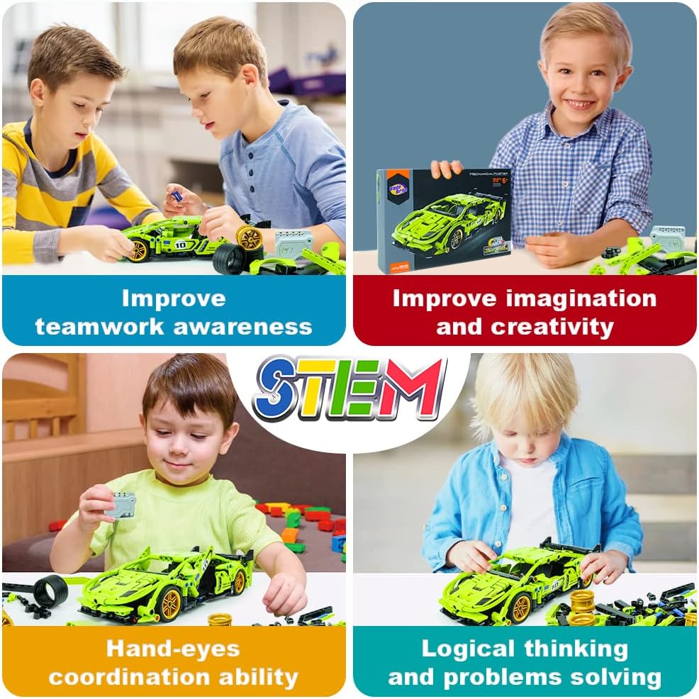 VodeDrge STEM Building Toys for Kids, Car Model Toys for Boys 8-12, Toys for 6 Years Old Boys, Erector Set for Boys Age 6-12