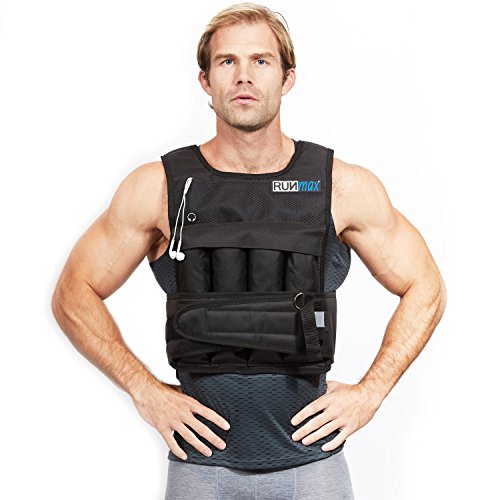 RUNmax Pro Weighted Vest 12lbs/ 20lbs/ 40lbs/ 50lbs/ 60lbs with Shoulder Pads Option