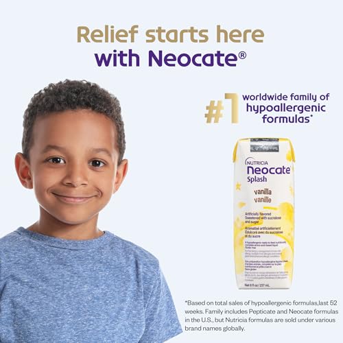 Nutricia Neocate Splash - Ready-to-Feed Hypoallergenic, Amino Acid-Based Toddler and Junior Formula - Vanilla - 8 fl oz (Case of 27)