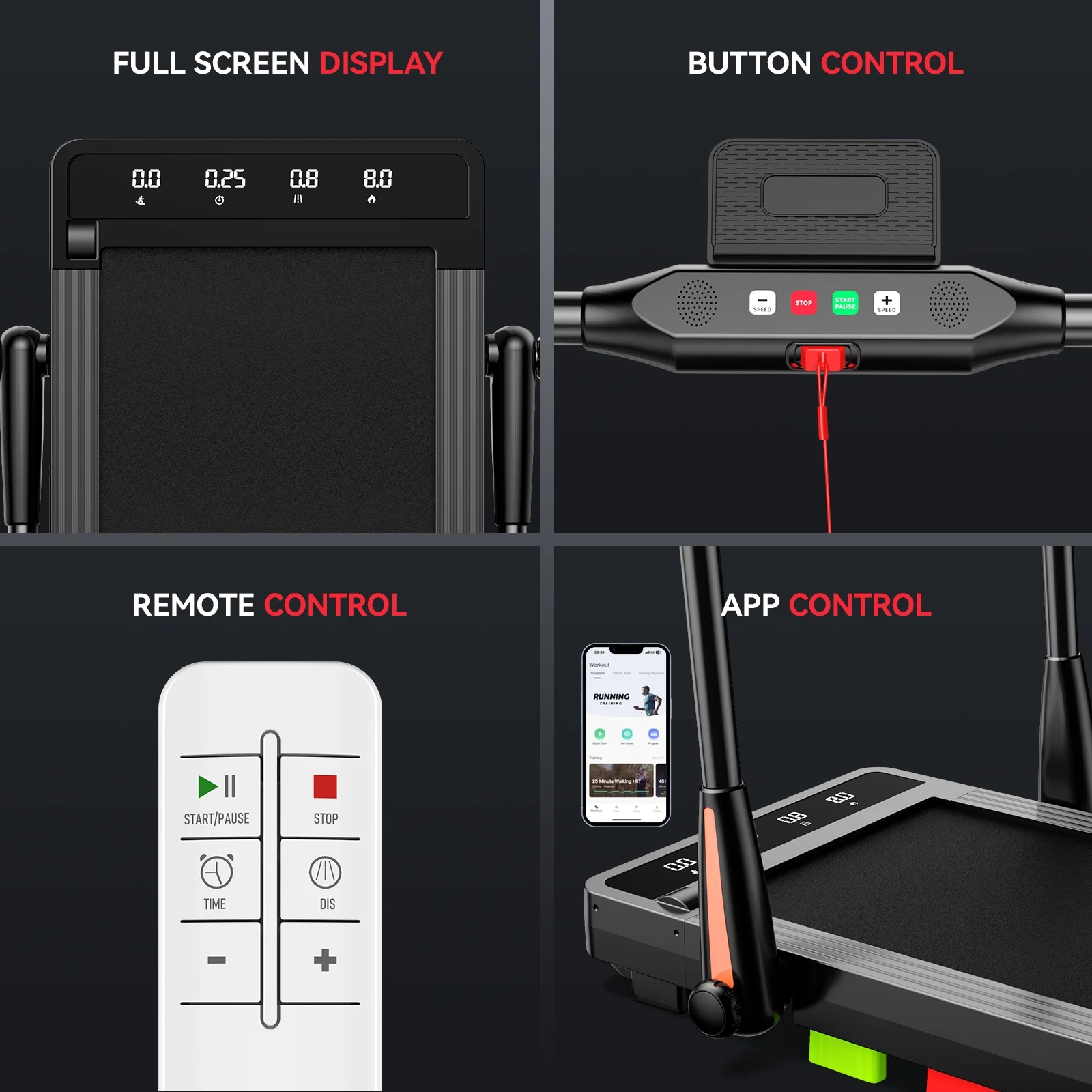 Pooboo 2 in 1 Under Desk Treadmill Black 2.5HP Folding Treadmill Walking Jogging Machine with App & Remote Control Led Touch Screen Walking Pad for