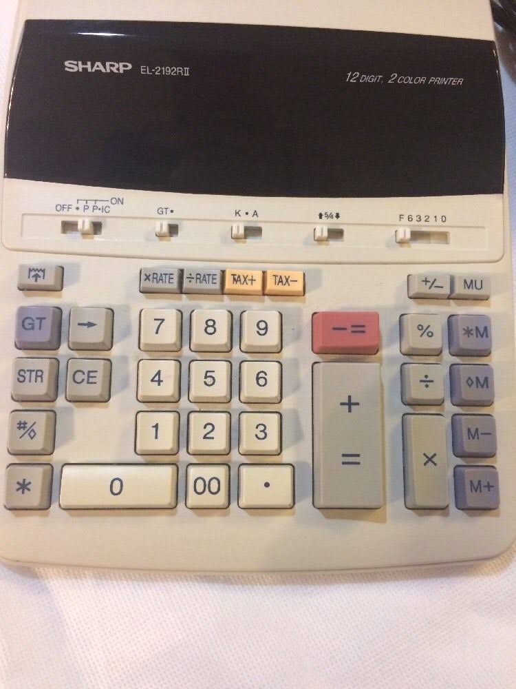 Sharp El2192rii Printing Calculator