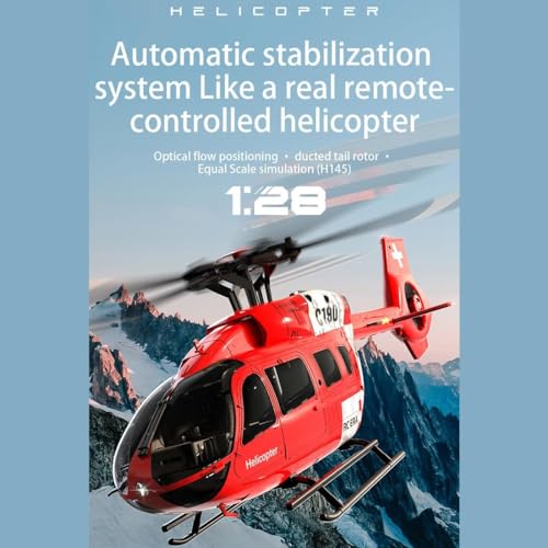C190 1/30 Scale 6CH Single-Rotor RC Helicopter, Altitude Hold & Gyro Stabilization RC Plane, Beginner-Friendly Drone for Adult(4 Battery)