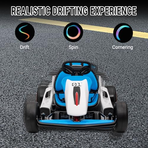 Kids Go Kart, Ride On Drift Kart with Dual 200W Motors, 24V Battery Powered Electric Drift Car, Outdoor 2-Speed Ride On Racing Toy for Boys Girls 6+