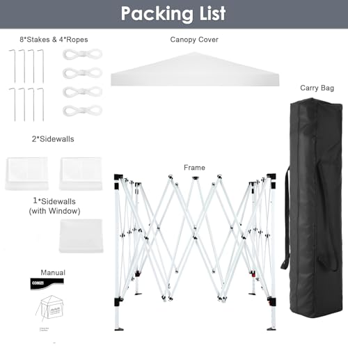 COBIZI Canopy 10x20 Pop Up Canopy Tent with 6 Sidewalls Party Tents for Parties Weddings Backyard Waterproof Canopy Outdoor Commercial Canopy Event