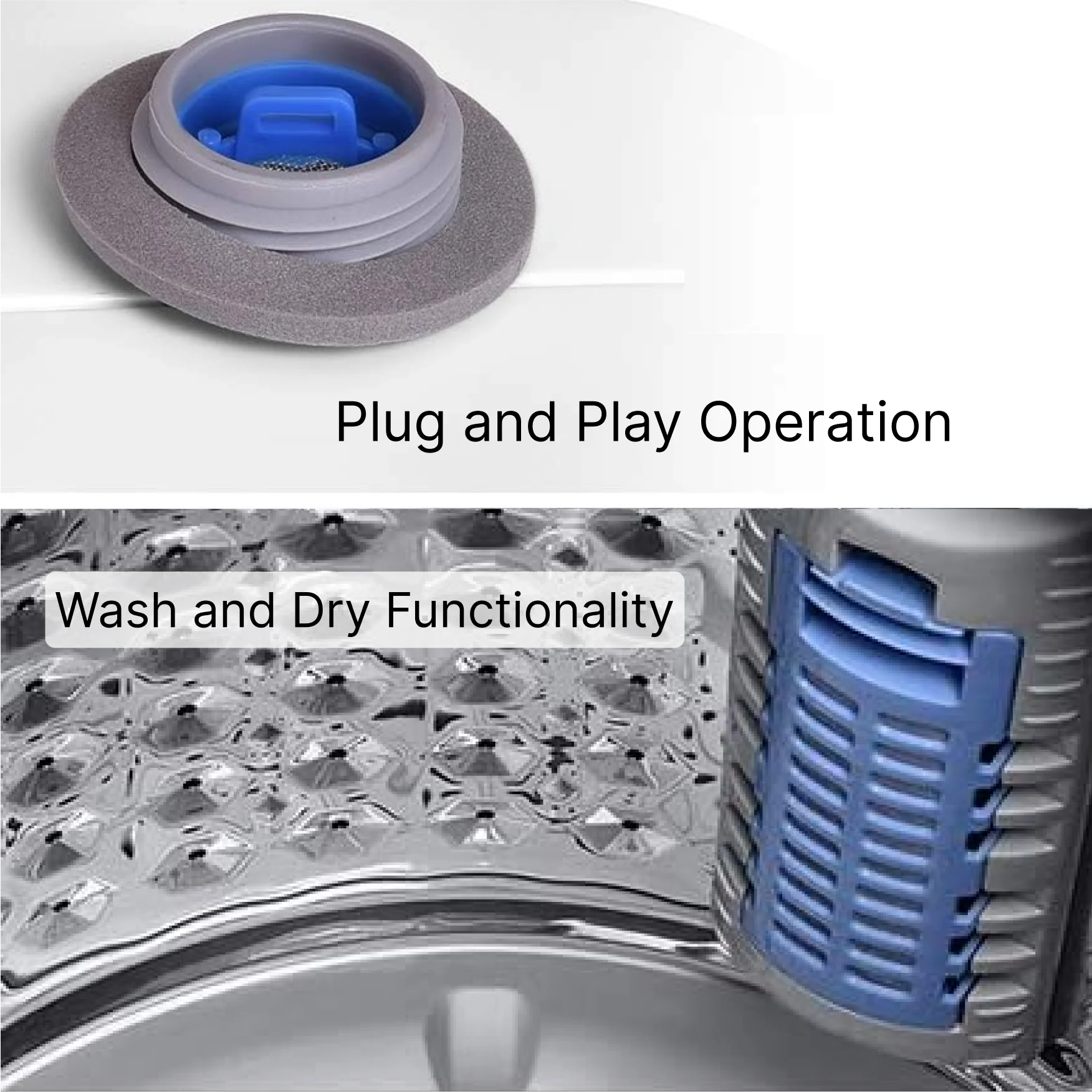GOLDEN 1.6 Cu Ft. /11.0 LB Ft Portable Washer Top-load for Apartment, Dorms, Camping and More