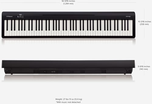 Roland FP-30X 88-Key Digital Piano - Black Bundle with Adjustable Stand, Bench, Sustain Pedal, Online Piano Lessons, Instructional DVD