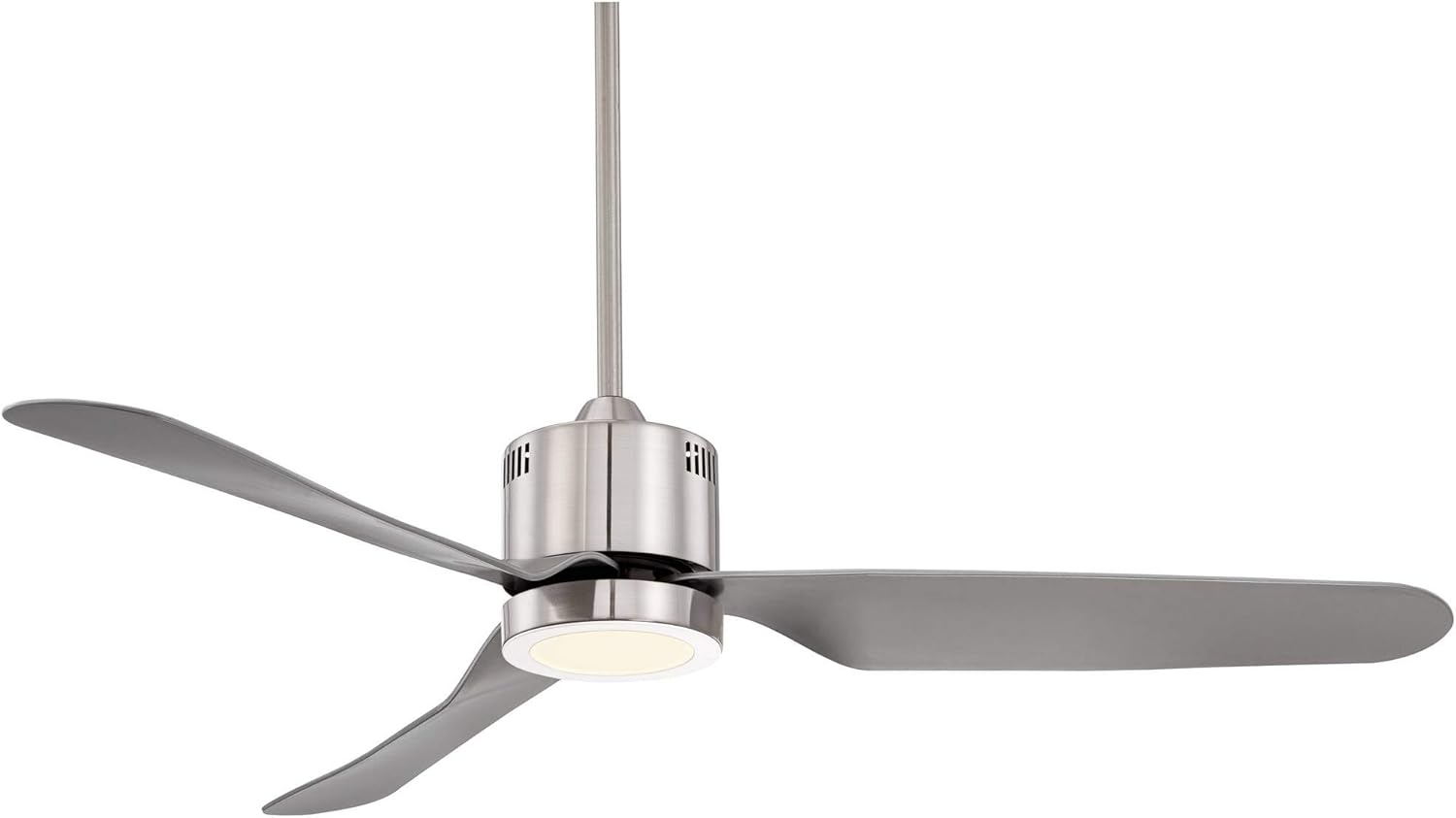 52 Visionary Modern Contemporary 3 Blade Indoor Ceiling Fan with Light LED Remote Control Brushed Nickel Silver Frosted for House Bedroom Living Room